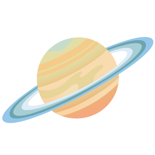 Google design of the ringed planet emoji verson:Noto Color Emoji 15.0
