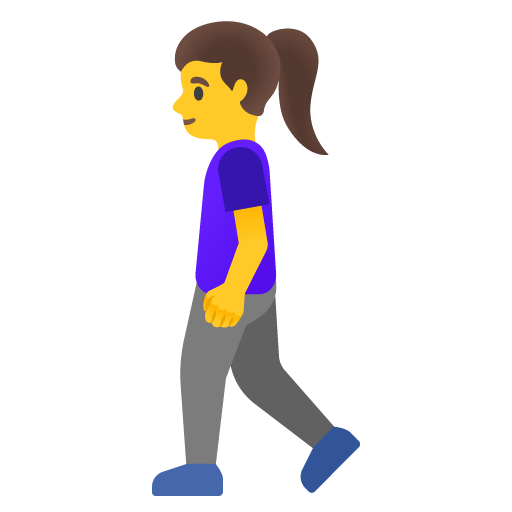 Google design of the woman walking emoji verson:Noto Color Emoji 15.0