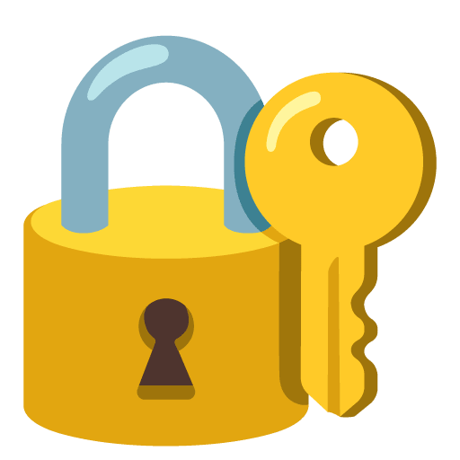 Google design of the locked with key emoji verson:Noto Color Emoji 15.0