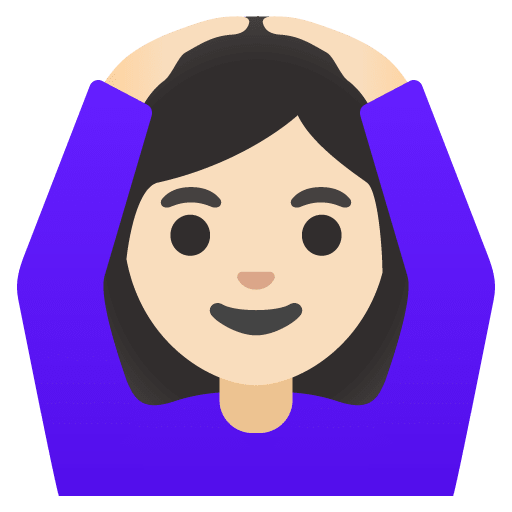 Google design of the woman gesturing OK: light skin tone emoji verson:Noto Color Emoji 15.0