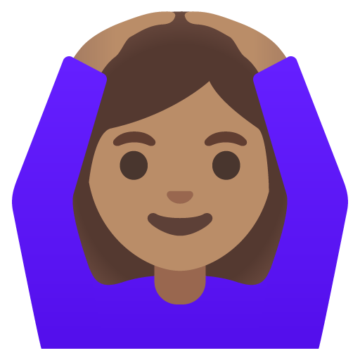 Google design of the woman gesturing OK: medium skin tone emoji verson:Noto Color Emoji 15.0