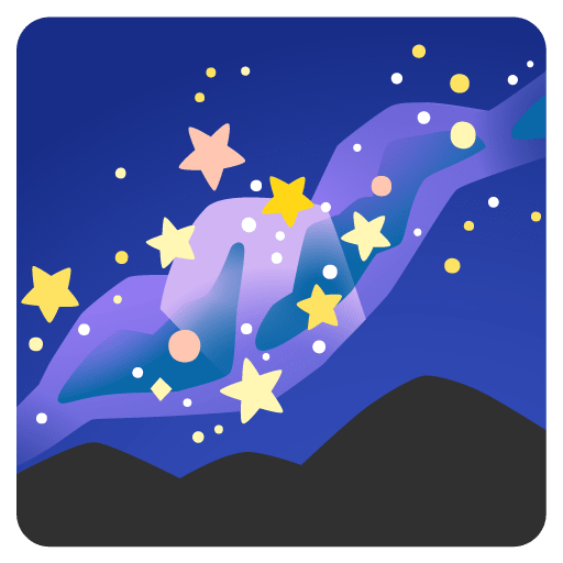 Google design of the milky way emoji verson:Noto Color Emoji 15.0