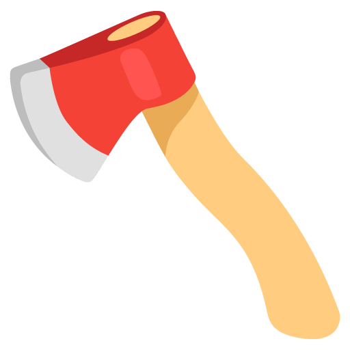 Google design of the axe emoji verson:Noto Color Emoji 15.0