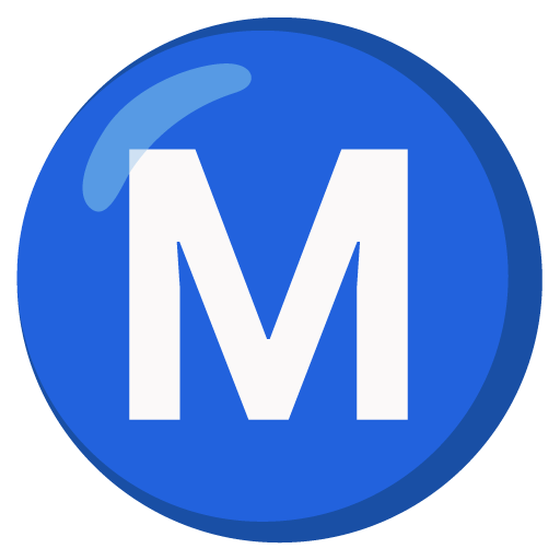 Google design of the circled M emoji verson:Noto Color Emoji 15.0