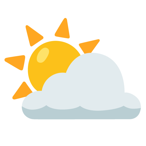 Google design of the sun behind cloud emoji verson:Noto Color Emoji 15.0