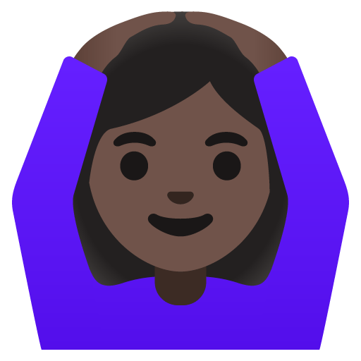 Google design of the woman gesturing OK: dark skin tone emoji verson:Noto Color Emoji 15.0