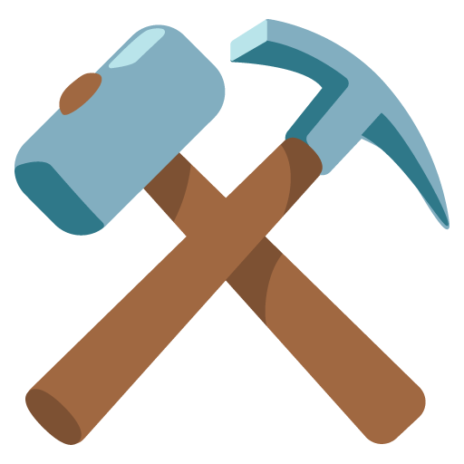 Google design of the hammer and pick emoji verson:Noto Color Emoji 15.0