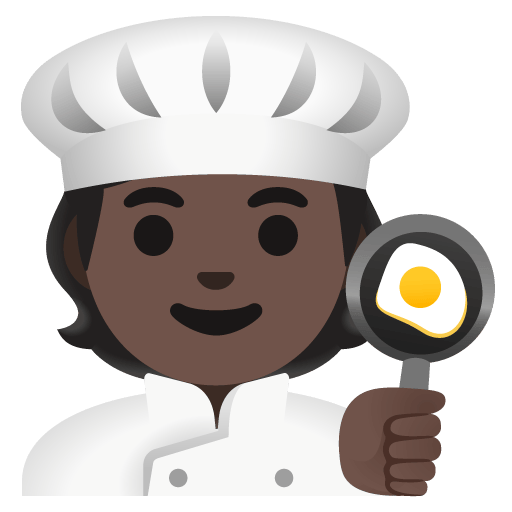 Google design of the cook: dark skin tone emoji verson:Noto Color Emoji 15.0