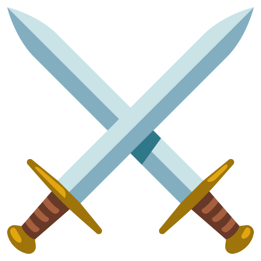 Google design of the crossed swords emoji verson:Noto Color Emoji 15.0