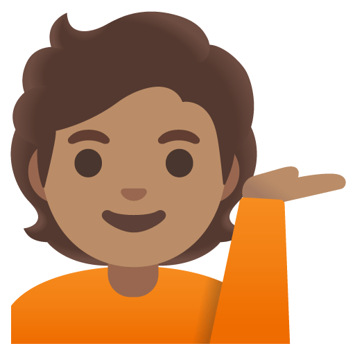 Google design of the person tipping hand: medium skin tone emoji verson:Noto Color Emoji 15.0