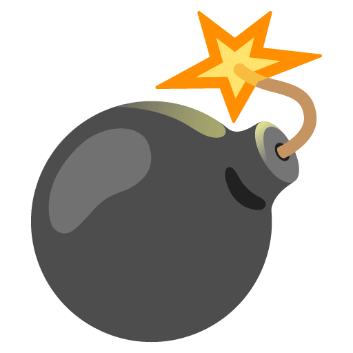 Google design of the bomb emoji verson:Noto Color Emoji 15.0