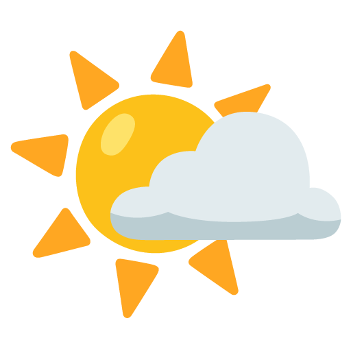 Google design of the sun behind small cloud emoji verson:Noto Color Emoji 15.0