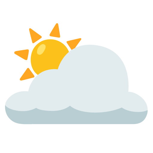 Google design of the sun behind large cloud emoji verson:Noto Color Emoji 15.0