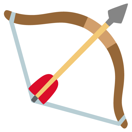 Google design of the bow and arrow emoji verson:Noto Color Emoji 15.0