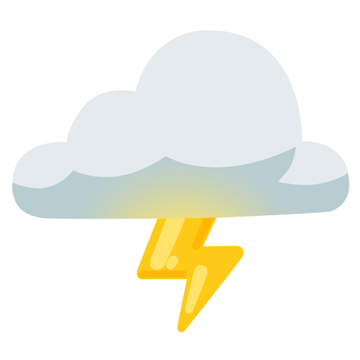 Google design of the cloud with lightning emoji verson:Noto Color Emoji 15.0