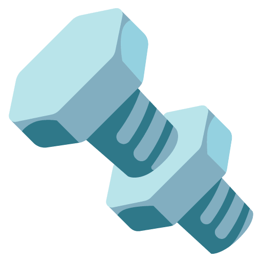 Google design of the nut and bolt emoji verson:Noto Color Emoji 15.0