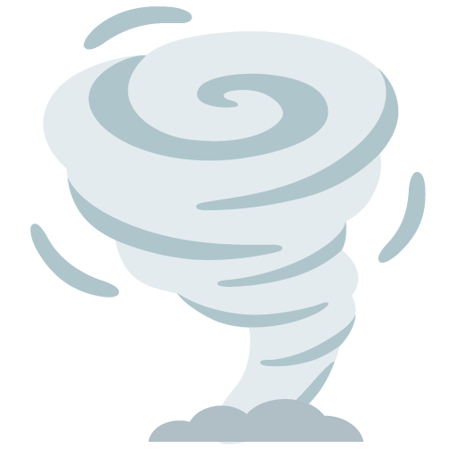 Google design of the tornado emoji verson:Noto Color Emoji 15.0