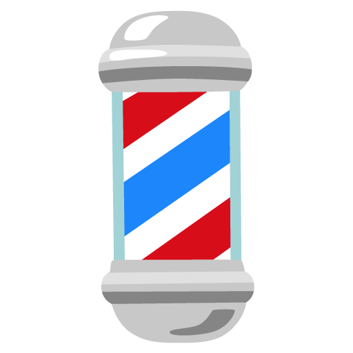 Google design of the barber pole emoji verson:Noto Color Emoji 15.0