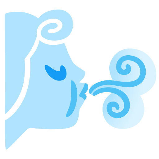 Google design of the wind face emoji verson:Noto Color Emoji 15.0