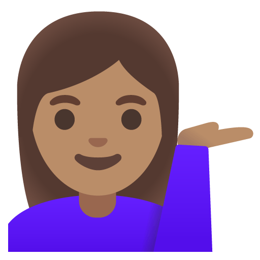 Google design of the woman tipping hand: medium skin tone emoji verson:Noto Color Emoji 15.0