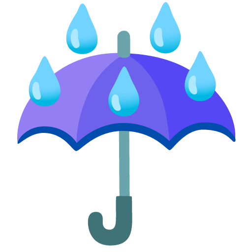 Google design of the umbrella with rain drops emoji verson:Noto Color Emoji 15.0