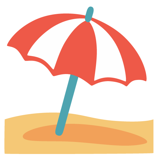 Google design of the umbrella on ground emoji verson:Noto Color Emoji 15.0