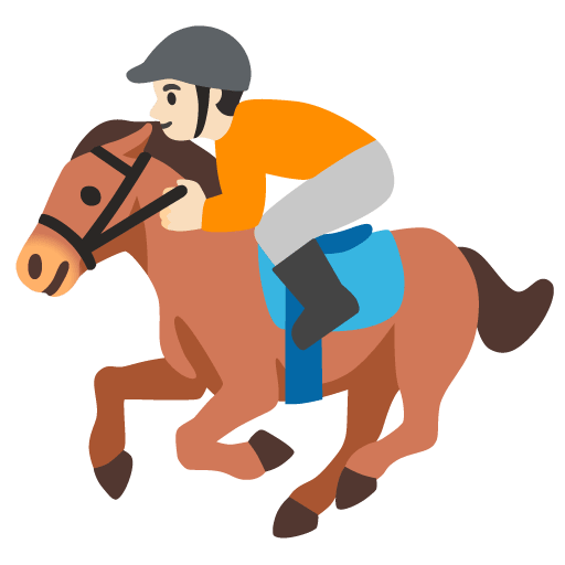 Google design of the horse racing: light skin tone emoji verson:Noto Color Emoji 15.0