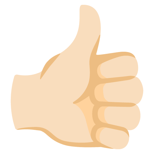 Google design of the thumbs up: light skin tone emoji verson:Noto Color Emoji 15.0