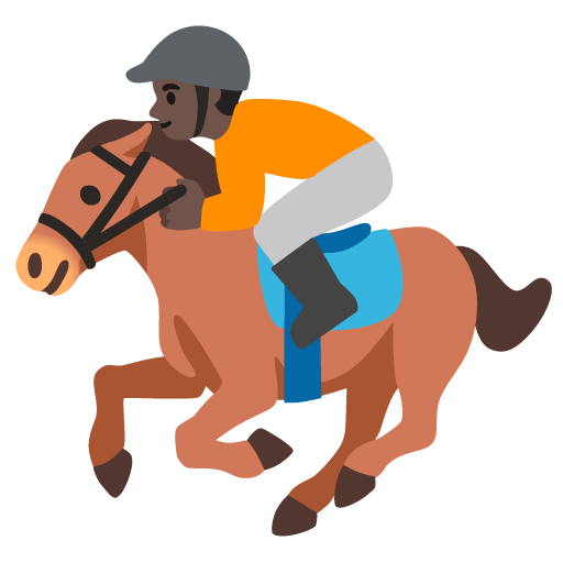 Google design of the horse racing: dark skin tone emoji verson:Noto Color Emoji 15.0