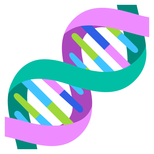 Google design of the dna emoji verson:Noto Color Emoji 15.0