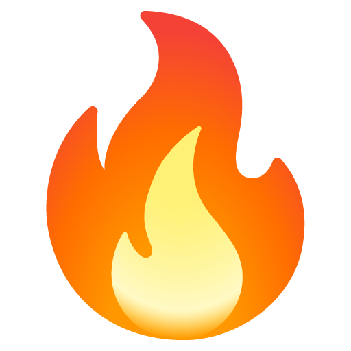 Google design of the fire emoji verson:Noto Color Emoji 15.0