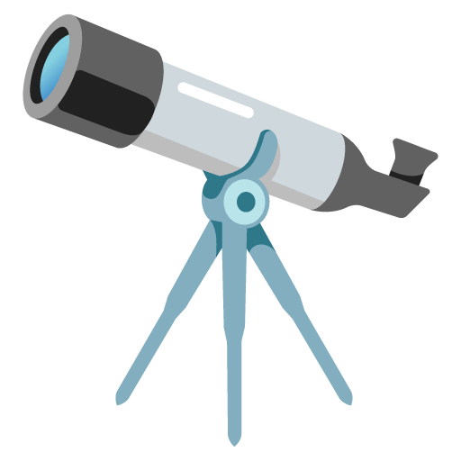 Google design of the telescope emoji verson:Noto Color Emoji 15.0