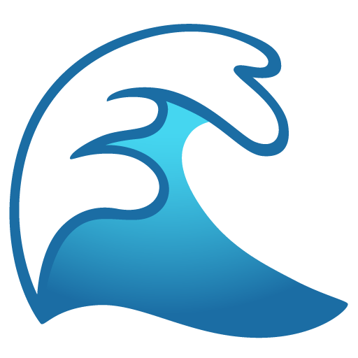 Google design of the water wave emoji verson:Noto Color Emoji 15.0