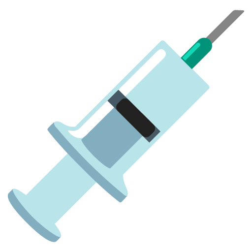 Google design of the syringe emoji verson:Noto Color Emoji 15.0