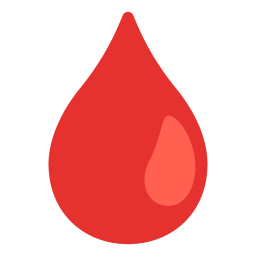Google design of the drop of blood emoji verson:Noto Color Emoji 15.0