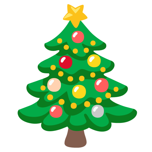 Google design of the Christmas tree emoji verson:Noto Color Emoji 15.0