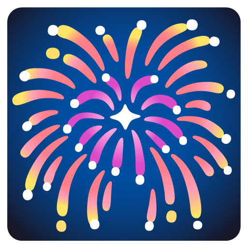 Google design of the fireworks emoji verson:Noto Color Emoji 15.0