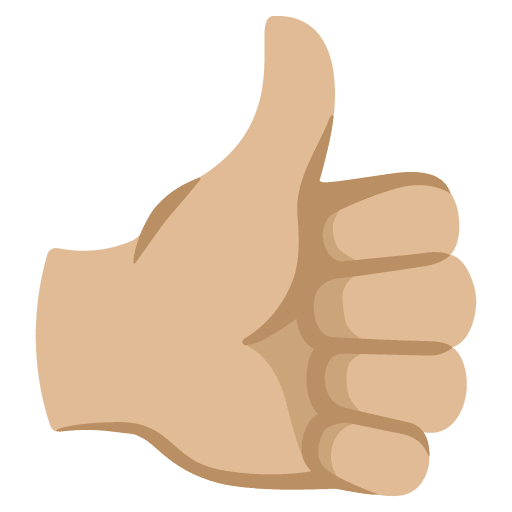 Google design of the thumbs up: medium-light skin tone emoji verson:Noto Color Emoji 15.0