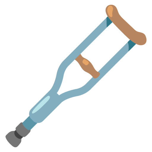 Google design of the crutch emoji verson:Noto Color Emoji 15.0
