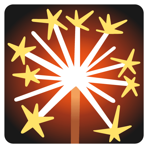 Google design of the sparkler emoji verson:Noto Color Emoji 15.0
