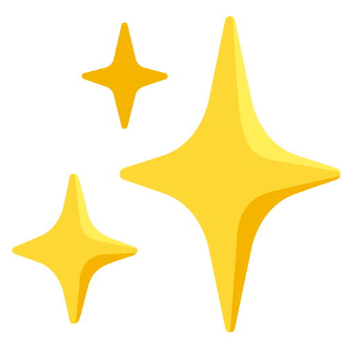Google design of the sparkles emoji verson:Noto Color Emoji 15.0