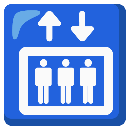 Google design of the elevator emoji verson:Noto Color Emoji 15.0