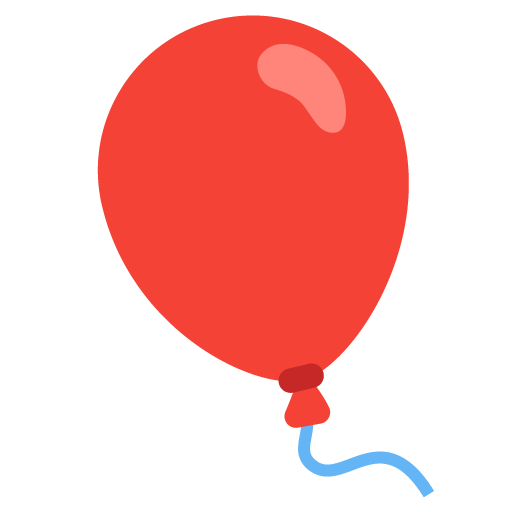 Google design of the balloon emoji verson:Noto Color Emoji 15.0