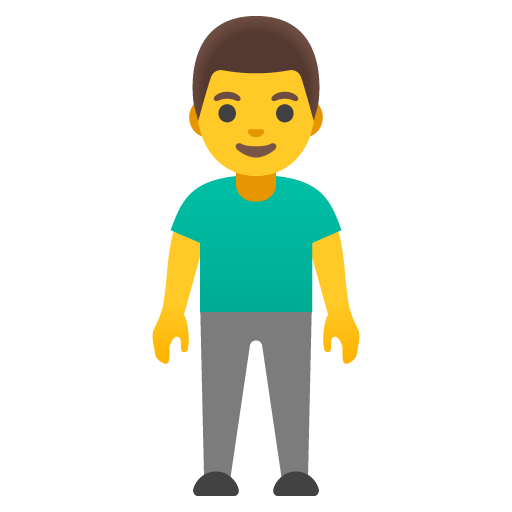 Google design of the man standing emoji verson:Noto Color Emoji 15.0