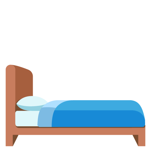 Google design of the bed emoji verson:Noto Color Emoji 15.0