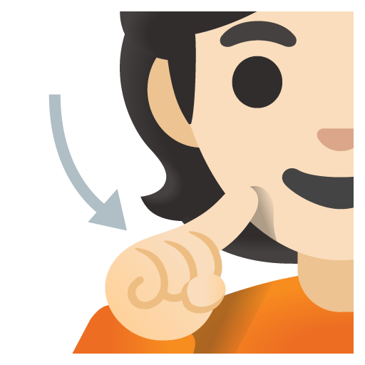 Google design of the deaf person: light skin tone emoji verson:Noto Color Emoji 15.0