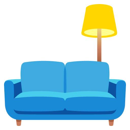 Google design of the couch and lamp emoji verson:Noto Color Emoji 15.0