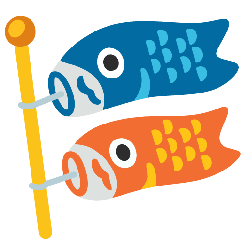 Google design of the carp streamer emoji verson:Noto Color Emoji 15.0