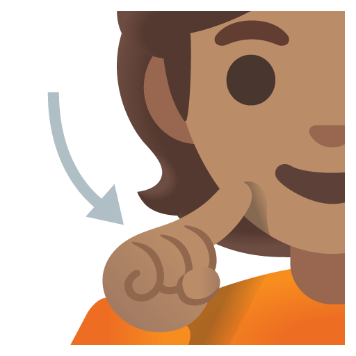 Google design of the deaf person: medium skin tone emoji verson:Noto Color Emoji 15.0
