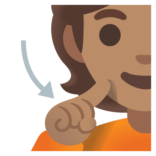 Google design of the deaf person: medium skin tone emoji verson:Noto Color Emoji 15.0